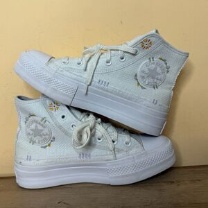 CONVERSE Chuck Taylor All Star Lift HI Platform Autumn Embroidery size 7 shoes